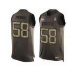 Men's Nike Kansas City Chiefs #58 Derrick Thomas Limited Green Salute to Service Tank Top NFL Jersey