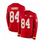 Men's Nike Kansas City Chiefs #84 Demetrius Harris Limited Red Therma Long Sleeve NFL Jersey