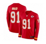 Men's Nike Kansas City Chiefs #91 Derrick Nnadi Limited Red Therma Long Sleeve NFL Jersey