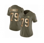 Women Nike Kansas City Chiefs #79 Parker Ehinger Limited Olive Gold 2017 Salute to Service NFL Jersey
