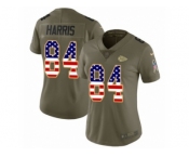 Women Nike Kansas City Chiefs #84 Demetrius Harris Limited Olive USA Flag 2017 Salute to Service NFL Jersey
