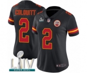 Women's Kansas City Chiefs #2 Dustin Colquitt Limited Black Rush Vapor Untouchable Super Bowl LIV Bound Football Jersey