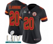 Women's Kansas City Chiefs #20 Morris Claiborne Limited Black Rush Vapor Untouchable Super Bowl LIV Bound Football Jersey