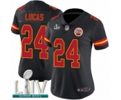 Women's Kansas City Chiefs #24 Jordan Lucas Limited Black Rush Vapor Untouchable Super Bowl LIV Bound Football Jersey