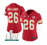 Women's Kansas City Chiefs #26 Damien Williams Red Team Color Vapor Untouchable Limited Player Super Bowl LIV Bound Football Jersey