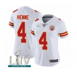 Women's Kansas City Chiefs #4 Chad Henne White Vapor Untouchable Limited Player Super Bowl LIV Bound Football Jersey