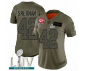 Women's Kansas City Chiefs #42 Anthony Sherman Limited Olive 2019 Salute to Service Super Bowl LIV Bound Football Jersey