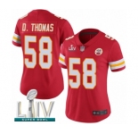 Women's Kansas City Chiefs #58 Derrick Thomas Red Team Color Vapor Untouchable Limited Player Super Bowl LIV Bound Football Jersey