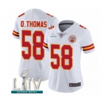 Women's Kansas City Chiefs #58 Derrick Thomas White Vapor Untouchable Limited Player Super Bowl LIV Bound Football Jersey