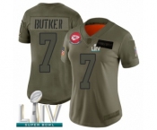 Women's Kansas City Chiefs #7 Harrison Butker Limited Olive 2019 Salute to Service Super Bowl LIV Bound Football Jersey