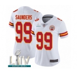 Women's Kansas City Chiefs #99 Khalen Saunders White Vapor Untouchable Limited Player Super Bowl LIV Bound Football Jersey