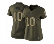 Women's Nike Kansas City Chiefs #10 Tyreek Hill Limited Green Salute to Service NFL Jersey