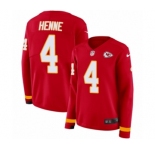 Women's Nike Kansas City Chiefs #4 Chad Henne Limited Red Therma Long Sleeve NFL Jersey