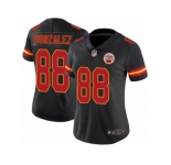 Women's Nike Kansas City Chiefs #88 Tony Gonzalez Limited Black Rush NFL Jersey