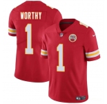 Youth Kansas City Chiefs #1 Xavier Worthy Red 2024 Draft Vapor Untouchable Limited Football Stitched Jersey