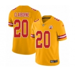 Youth Kansas City Chiefs #20 Morris Claiborne Limited Gold Inverted Legend Football Jersey