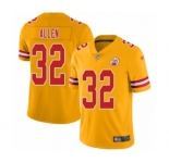 Youth Kansas City Chiefs #32 Marcus Allen Limited Gold Inverted Legend Football Jersey