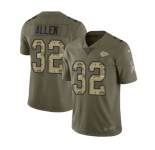 Youth Kansas City Chiefs #32 Marcus Allen Limited Olive Camo 2017 Salute to Service Football Jersey