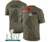 Youth Kansas City Chiefs #4 Chad Henne Limited Olive 2019 Salute to Service Super Bowl LIV Bound Football Jersey