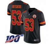 Youth Kansas City Chiefs #53 Anthony Hitchens Limited Black Rush Vapor Untouchable 100th Season Football Jersey