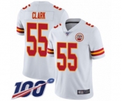Youth Kansas City Chiefs #55 Frank Clark White Vapor Untouchable Limited Player 100th Season Football Jersey