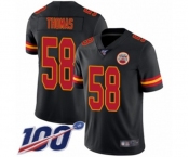 Youth Kansas City Chiefs #58 Derrick Thomas Limited Black Rush Vapor Untouchable 100th Season Football Jersey