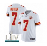 Youth Kansas City Chiefs #7 Harrison Butker White Vapor Untouchable Limited Player Super Bowl LIV Bound Football Jersey
