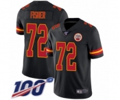Youth Kansas City Chiefs #72 Eric Fisher Limited Black Rush Vapor Untouchable 100th Season Football Jersey