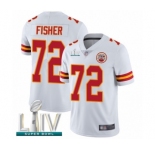 Youth Kansas City Chiefs #72 Eric Fisher White Vapor Untouchable Limited Player Super Bowl LIV Bound Football Jersey