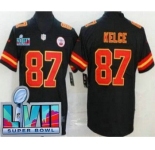Youth Kansas City Chiefs #87 Travis Kelce Limited Black Super Bowl LVII Vapor Jersey