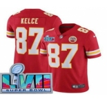 Youth Kansas City Chiefs #87 Travis Kelce Limited Red Super Bowl LVII Vapor Jersey