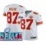 Youth Kansas City Chiefs #87 Travis Kelce Limited White Super Bowl LVII Vapor Jersey