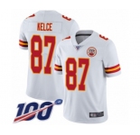 Youth Kansas City Chiefs #87 Travis Kelce White Vapor Untouchable Limited Player 100th Season Football Jersey