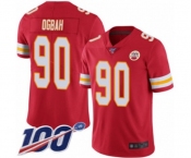 Youth Kansas City Chiefs #90 Emmanuel Ogbah Red Team Color Vapor Untouchable Limited Player 100th Season Football Jersey