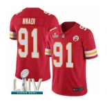 Youth Kansas City Chiefs #91 Derrick Nnadi Red Team Color Vapor Untouchable Limited Player Super Bowl LIV Bound Football Jersey