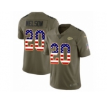 Youth Nike Kansas City Chiefs #20 Steven Nelson Limited Olive USA Flag 2017 Salute to Service NFL Jersey
