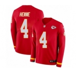 Youth Nike Kansas City Chiefs #4 Chad Henne Limited Red Therma Long Sleeve NFL Jersey