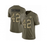 Youth Nike Kansas City Chiefs #42 Anthony Sherman Limited Olive Camo 2017 Salute to Service NFL Jersey