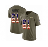 Youth Nike Kansas City Chiefs #61 Mitch Morse Limited Olive USA Flag 2017 Salute to Service NFL Jersey