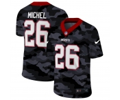 Men New Nike New England Patriots #26 Michel 2020 Nike Camo Salute to Service Limited Jersey