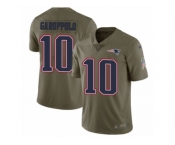 Men Nike New England Patriots #10 Jimmy Garoppolo Limited Olive 2017 Salute to Service NFL Jersey