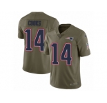 Men Nike New England Patriots #14 Brandin Cooks Limited Olive 2017 Salute to Service NFL Jersey