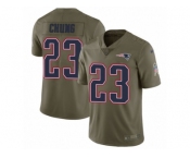 Men Nike New England Patriots #23 Patrick Chung Limited Olive 2017 Salute to Service NFL Jersey