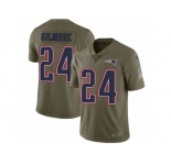 Men Nike New England Patriots #24 Stephon Gilmore Limited Olive 2017 Salute to Service NFL Jersey
