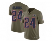 Men Nike New England Patriots #24 Stephon Gilmore Limited Olive 2017 Salute to Service NFL Jersey