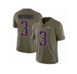 Men Nike New England Patriots #3 Stephen Gostkowski Limited Olive 2017 Salute to Service NFL Jersey