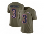Men Nike New England Patriots #3 Stephen Gostkowski Limited Olive 2017 Salute to Service NFL Jersey
