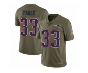 Men Nike New England Patriots #33 Kevin Faulk Limited Olive 2017 Salute to Service NFL Jersey
