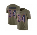 Men Nike New England Patriots #34 Rex Burkhead Limited Olive 2017 Salute to Service NFL Jersey