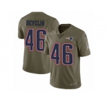 Men Nike New England Patriots #46 James Develin Limited Olive 2017 Salute to Service NFL Jersey